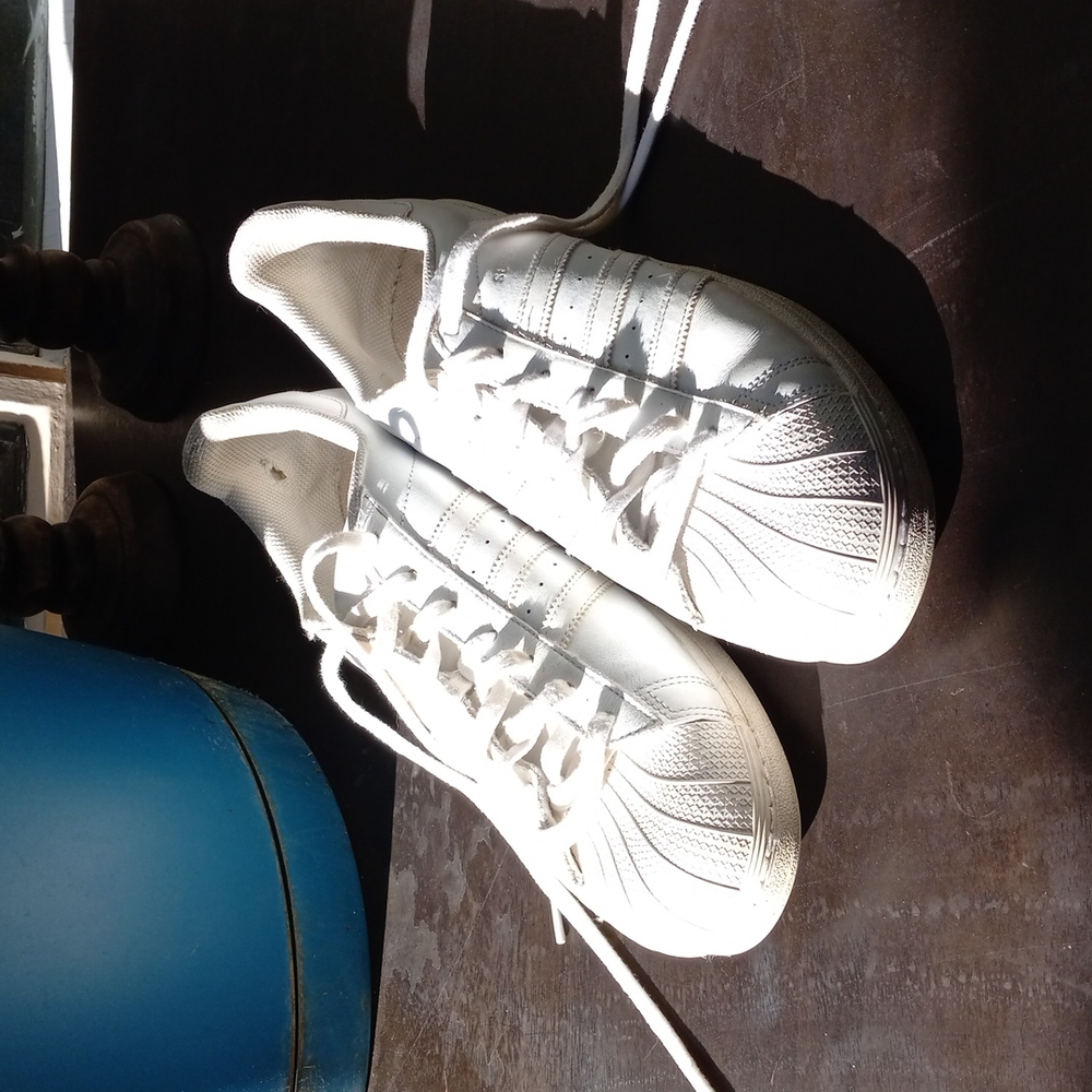 Adidas Original Mens Superstar White Lace Up Sneaker Shoes Size 14. Shell Toe.